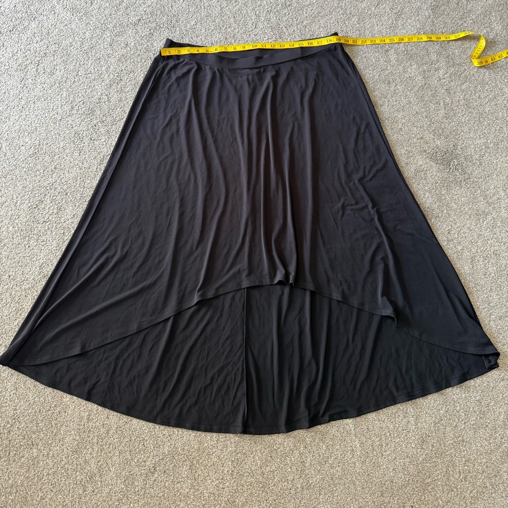 Catherines High Low Skirts size 1X Asymmetrical Black Flowy Maxi elastic waist - Picture 4 of 7